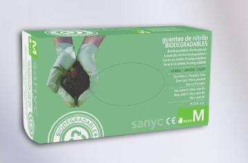 Imagen del producto GUANTE(100) NITRILO BIODEGRADABLE SANYC VERDE