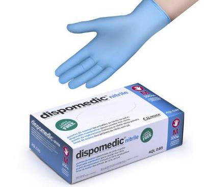 Imagen del producto GUANTE (100) NITRILO DISPOMEDIC S/POLVO - AZUL