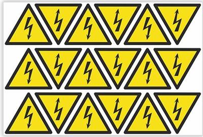Imagen del producto PACK 28 UDS VINILO ADHESIVO RIESGO ELECTRICO 50MM ISOA01M50AN