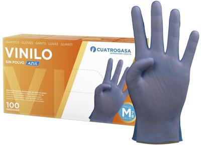 Imagen del producto GUANTE (100) VINILO AZUL S/POLVO CU-GDVIN-AZ-BASP