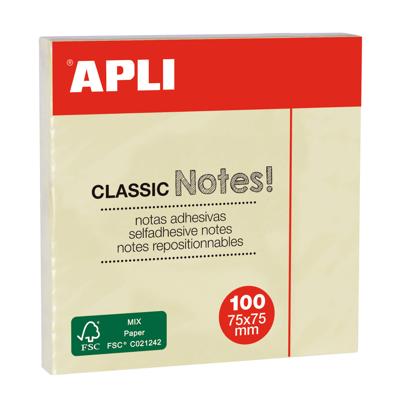 Imagen del producto BLOC 100 NOTAS ADHESIVAS CLASSIC 75X75MM AMARILLO 10975