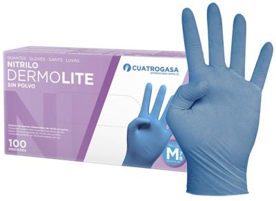 Imagen del producto GUANTE (100) NITRILO S/P DERMOLITE AZUL