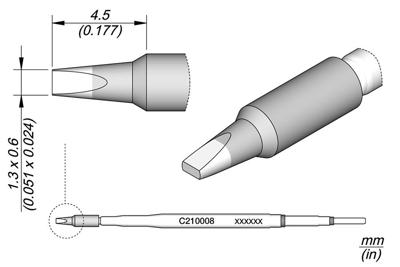 Imagen del producto CARTUCHO CINCEL 1.3 X 0.6 JBC C210008