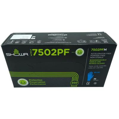 Imagen del producto GUANTE(200) SHOWA 7502PF NITRILO AZUL