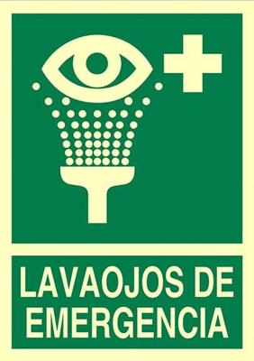 Imagen del producto SEÑAL A4 PVC 0.7MM ISOEV30A4LN LAVAOJOS EMERGENCIA