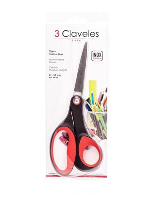 Imagen del producto TIJERA 3 CLAVELES 00128 VARIOS USOS 8" 20cm