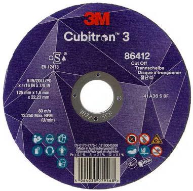 Imagen del producto DISCO CORTE 3M CUBITRON 3 115X0.8X22.23MM 86581 80+ T41
