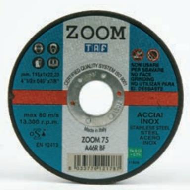 Imagen del producto DISCO CORTE ZOOM75 A46R 125X1 ACERO E INOX