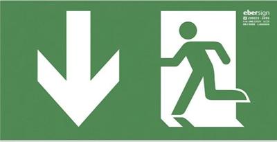 Imagen del producto SEÑAL PVC SALIDA EMERGENCIA ABAJO 320X160MM CLASE B