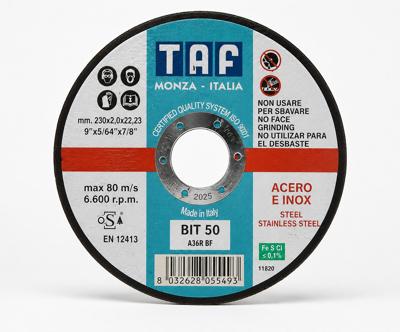 Imagen del producto DISCO CORTE BIT50 A36R 230X2X22 ACERO E INOX