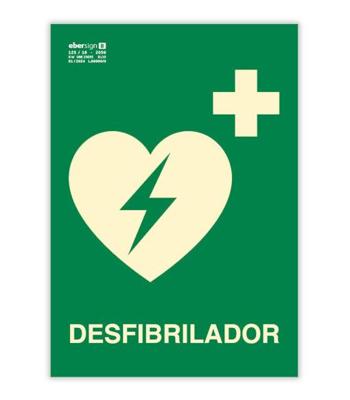 Imagen del producto SEÑAL A4 PVC 0.7MM FOTOLUMINISCENTE CLASE B DESFIBRILADOR