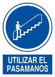 Imagen del producto SEÑAL O55A4P UTILIZAR EL PASAMANOS - POLIESTIRENO (1.5MM), A4
