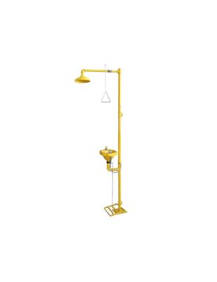 Imagen del producto DUCHA DE OJOS AMARILLA PEDESTAL, PILETA Y PEDAL 11010