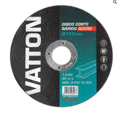 Imagen del producto DISCO CORTE RÁPIDO ACERO VATTON 125X1.0X22 MM