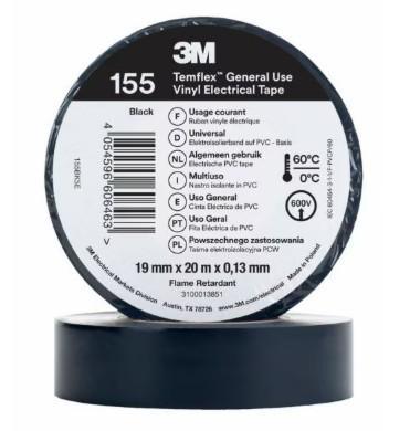 Imagen del producto CINTA ELECTRICA 3M TEMFLEX PVC 155 NEGRO 19MM x 20M