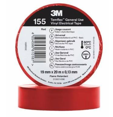 Imagen del producto CINTA ELECTRICA 3M TEMFLEX PVC 155 ROJO 19MM x 20M
