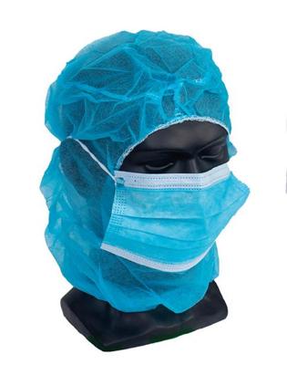 Imagen del producto GORRO (100) C/MASCARILLA DESECHABLE AZUL CAPUZ ALTO RIESGO