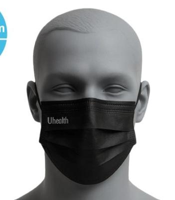 Imagen del producto PACK 5 MASCARILLA QUIRÚRGICA NEGRA C/GOMAS TIPO IIR PREMIUM UHEALTH