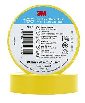 Imagen del producto CINTA ELECTRICA PVC 3M 165 AMARILLA 19MMX20MX0,15MM